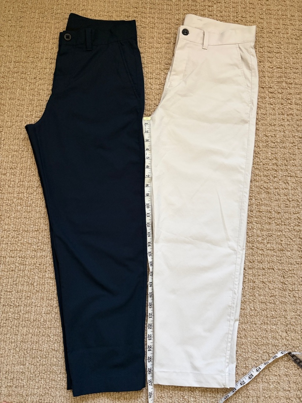 Lululemon Pair of Slim Chino Pants in Navy and Light Beige